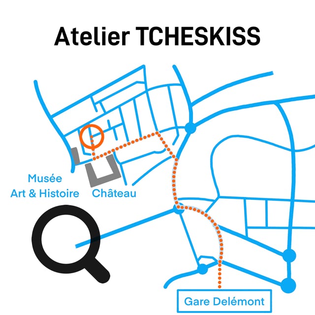 Accès et plan de situation de l'atelier Tcheskiss