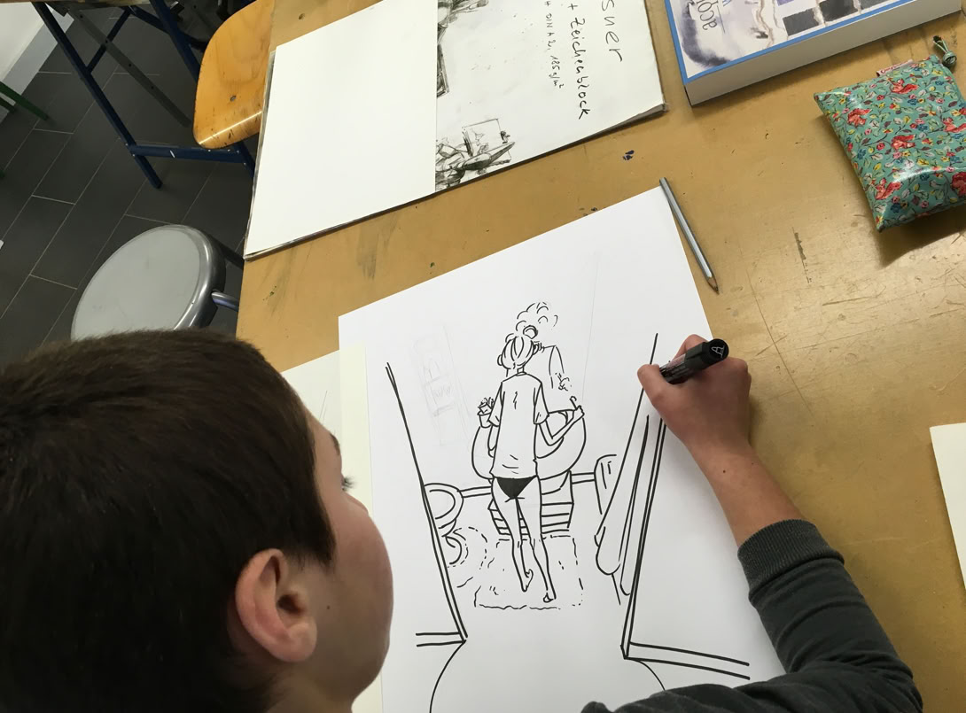 Cours de dessin à l'atelier Tcheskiss, Delémont Jura