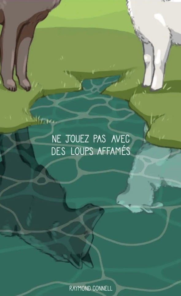 Bande dessinée sur le thème de la fable de Jean de la Fontaine "Le loup et l'agneau" Édition Buckshroom. Delémont'BD 2025. Exposition off à la galerie de l'atelier Tcheskiss