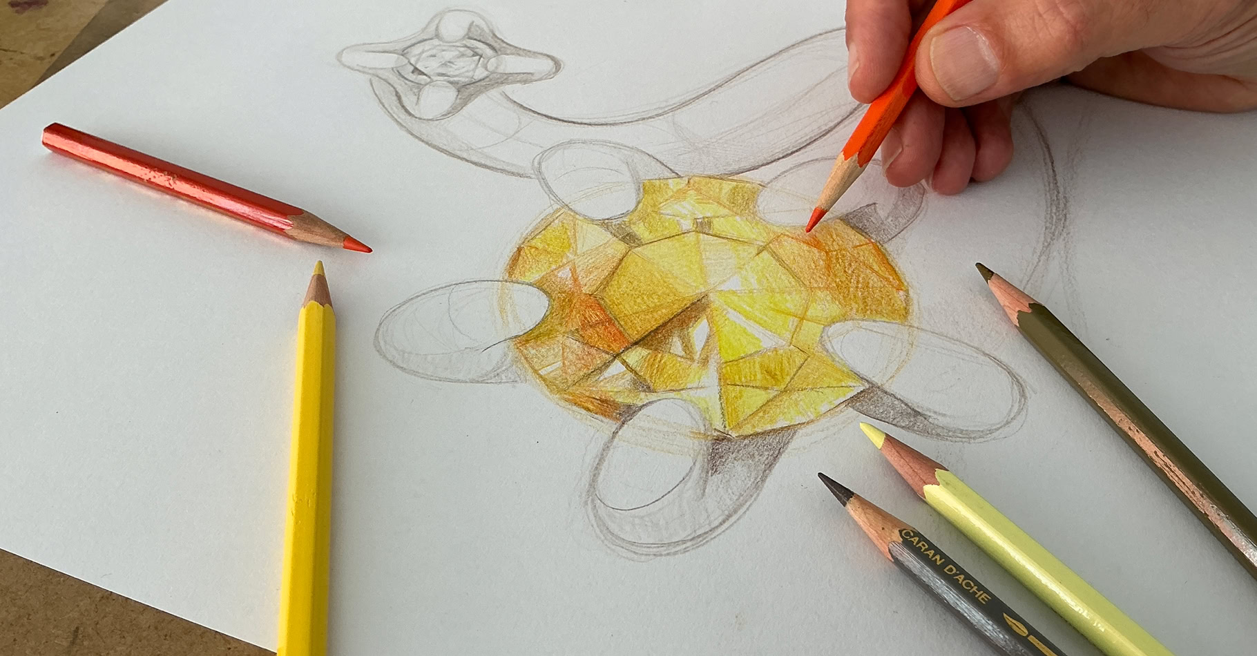 Main au travail dans l’atelier de création