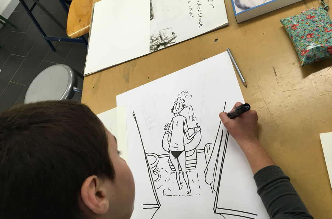 Cours de dessin à l'atelier Tcheskiss, Delémont Jura